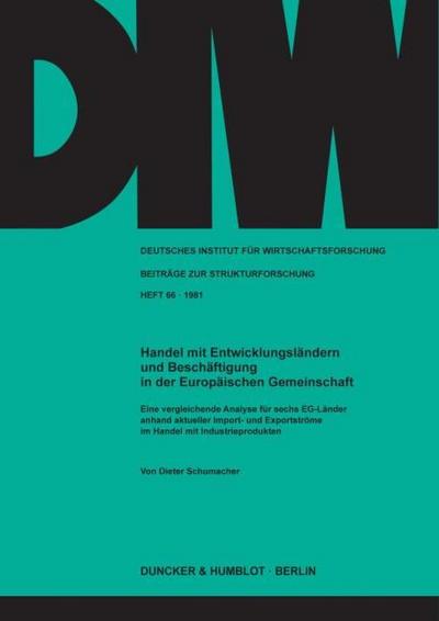 Handel mit Entwicklungsländern und Beschäftigung in der Europäischen Gemeinschaft.