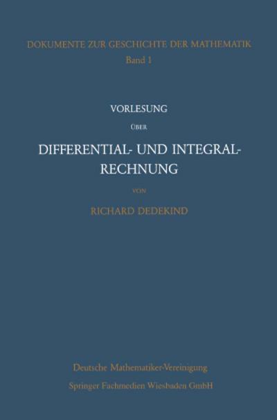 Vorlesung über Differential- und Integralrechnung 1861/62