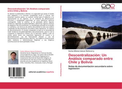 Descentralización: Un Análisis comparado entre Chile y Bolivia - Carlos Alfonso Llancar Etcheverry
