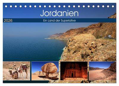 Jordanien - Ein Land der Superlative (Tischkalender 2026 DIN A5 quer), CALVENDO Monatskalender