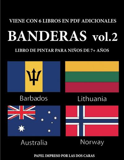 Libro de pintar para niños de 7+ años (Banderas vol. 2)