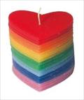 Kerze Rainbow Heart 10 cm