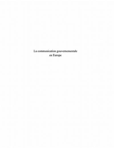 Communication gouvernementaleen europe