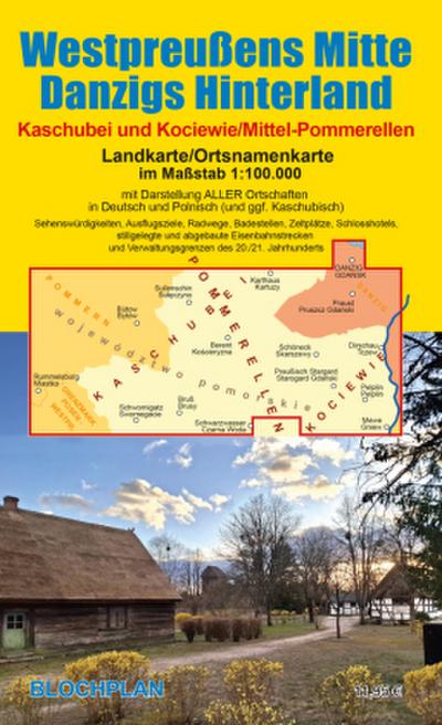 Landkarte Westpreußens Mitte/Danzigs Hinterland