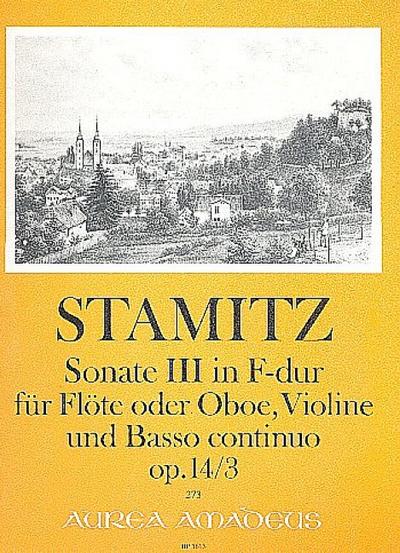 Sonate F-Dur op.14,3 für Flöte(Oboe), Violine und Bc