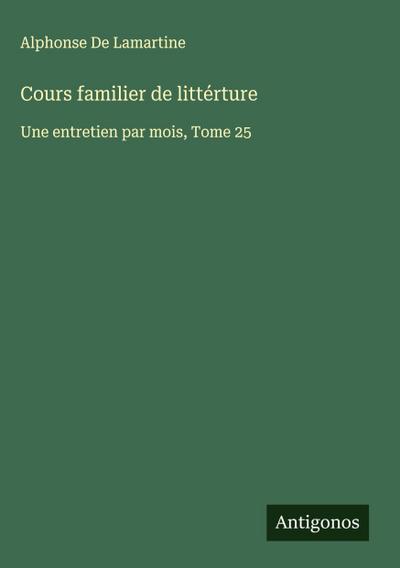 Cours familier de littérture