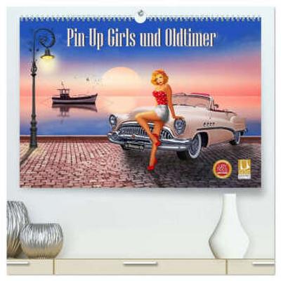 Pin-Up Girls und Oldtimer by Mausopardia (hochwertiger Premium Wandkalender 2026 DIN A2 quer), Kunstdruck in Hochglanz