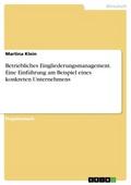Betriebliches Eingliederungsmanagement. Eine Einführung am Beispiel eines konkreten Unternehmens