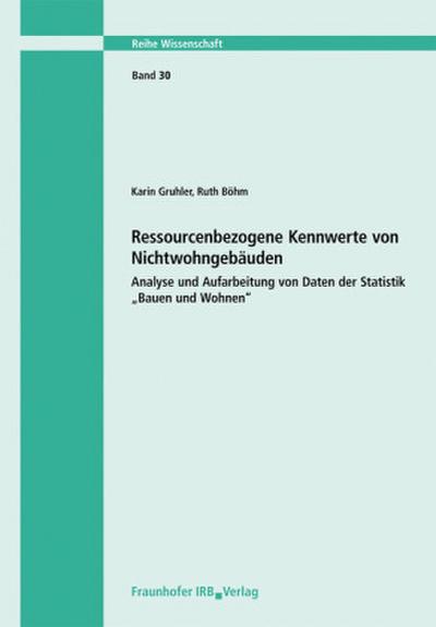 Ressourcenbezogene Kennwerte von Nichtwohngebäuden. Analyse und Aufarbeitung von Daten der Statistik "Bauen und Wohnen".
