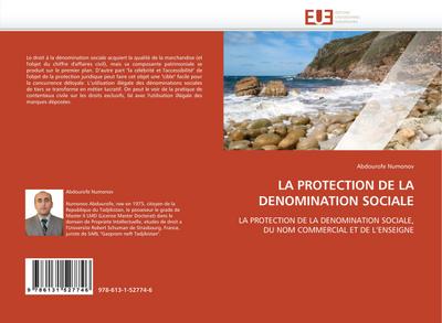LA PROTECTION DE LA DENOMINATION SOCIALE - Abdourofe Numonov