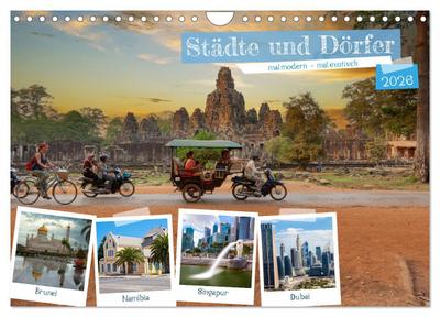 Städte und Dörfer, mal modern - mal exotisch (Wandkalender 2026 DIN A4 quer), CALVENDO Monatskalender