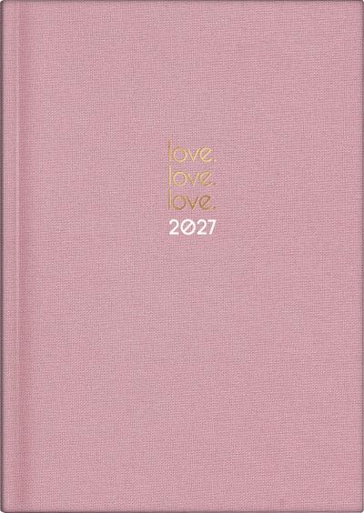 rido/idé 7021503907 Buchkalender Premium Young Line 2027 "Love" A5, Textil