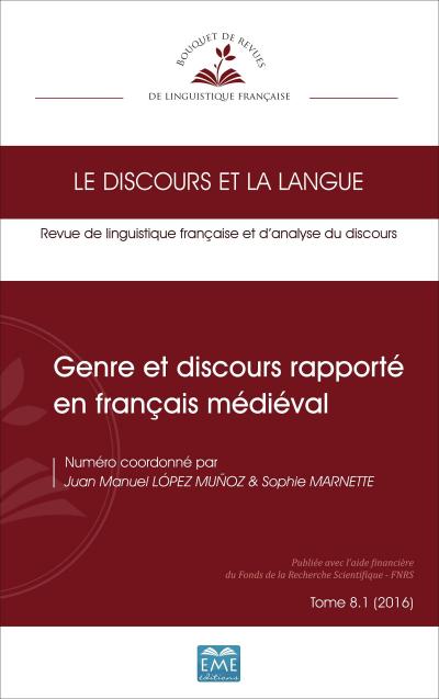 Genre et discours rapporté en français médiéval