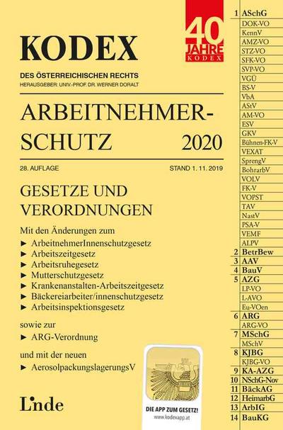 KODEX Arbeitnehmerschutz 2020 (Kodex des Österreichischen Rechts)