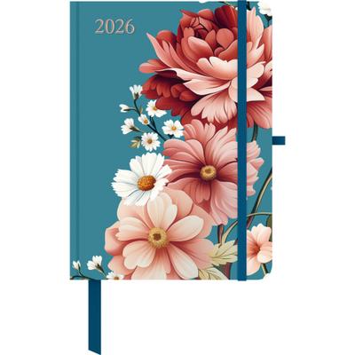 GreenLine Diary Floral 2026 - Buchkalender - Taschenkalender - 16x22