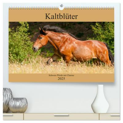 Kaltblüter - Schwere Pferde mit Charme (hochwertiger Premium Wandkalender 2025 DIN A2 quer), Kunstdruck in Hochglanz