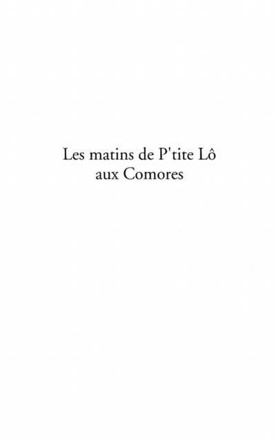 Matins de ptite lo aux  comores