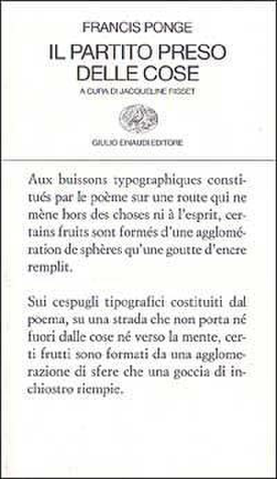 Il partito preso delle cose