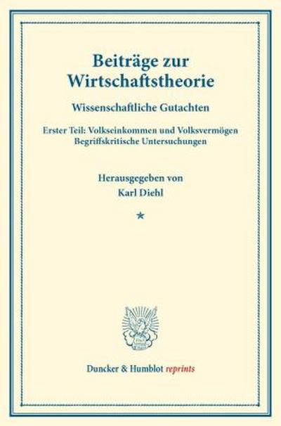 Beiträge zur Wirtschaftstheorie.