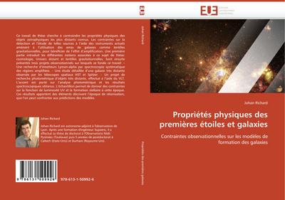 Propriétés Physiques Des Premières Étoiles Et Galaxies - Richard-J