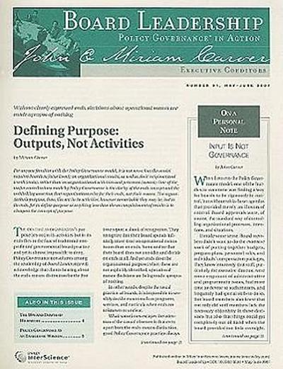 Board Leadership, Number 91