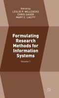 Formulating Research Methods for Information Systems