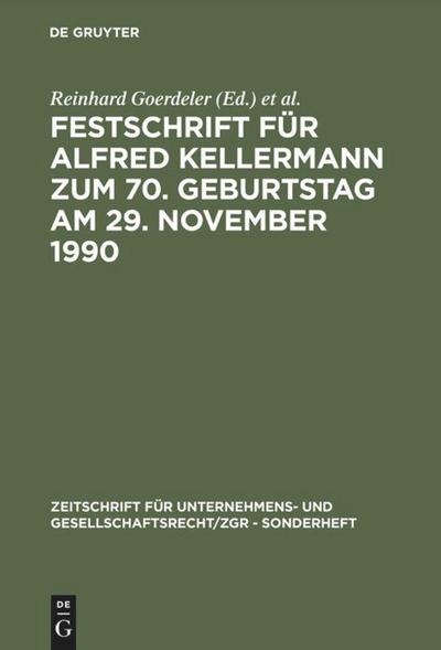 Festschrift für Alfred Kellermann zum 70. Geburtstag am 29. November 1990