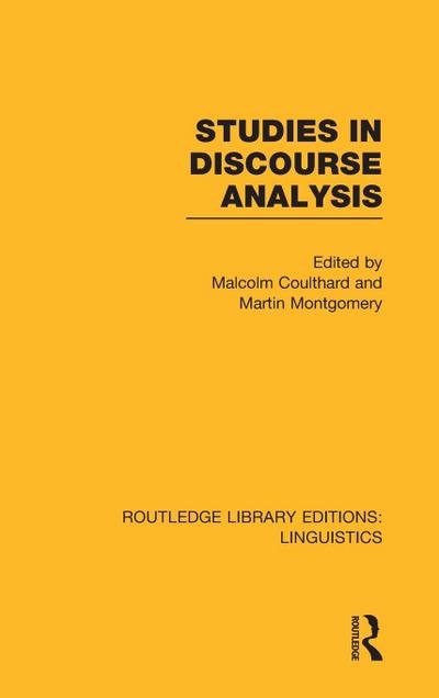 Studies in Discourse Analysis (RLE Linguistics B