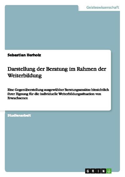 Darstellung der Beratung im Rahmen der Weiterbildung