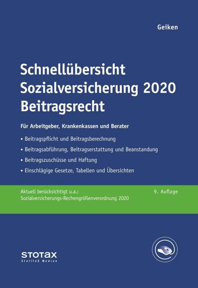 Schnellübersicht Sozialversicherung 2020 Beitragsrecht