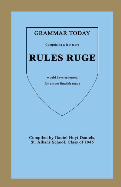 Grammar Today - Rules Ruge