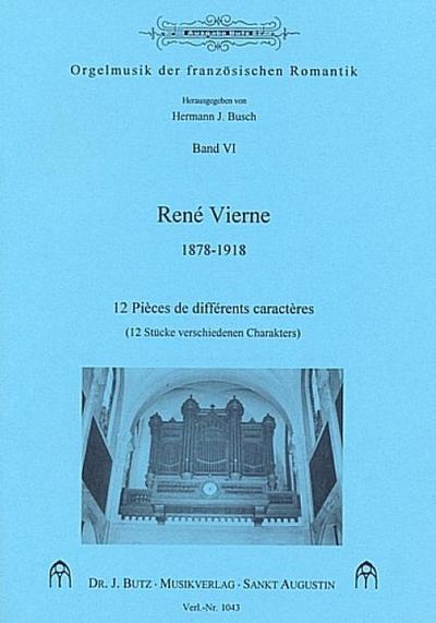 12 pièces de differents caractèrespour orgue