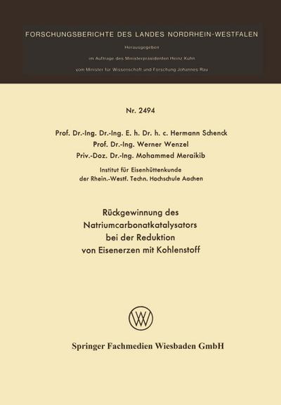 Rückgewinnung des Natriumcarbonatkatalysators bei der Reduktion von Eisenerzen mit Kohlenstoff