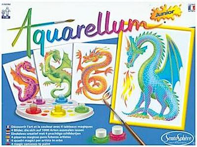 Sentosphere 00693 Aquarellum Junior, Malset für Kinder, Motiv Drachen, Bastelset, Kreativ-Set, DIY