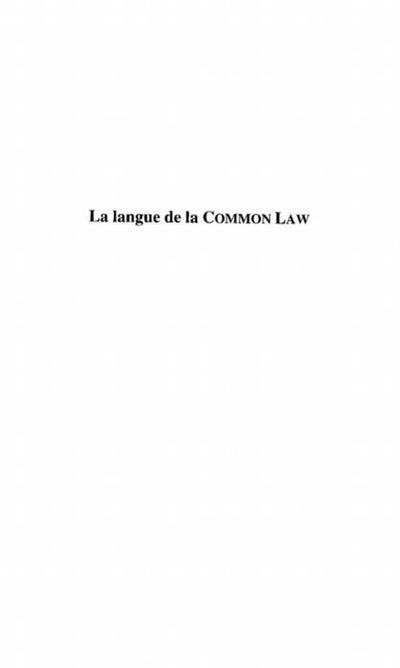 Langue de la common law