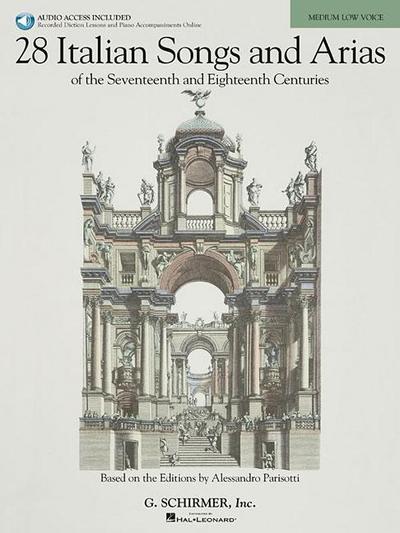 28 Italian Songs & Arias of the 17th & 18th Centuries - Medium Low Book/Online Audio
