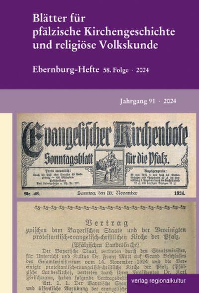 Blätter für pfälzische Kirchengeschichte und religiöse Volkskunde 2024