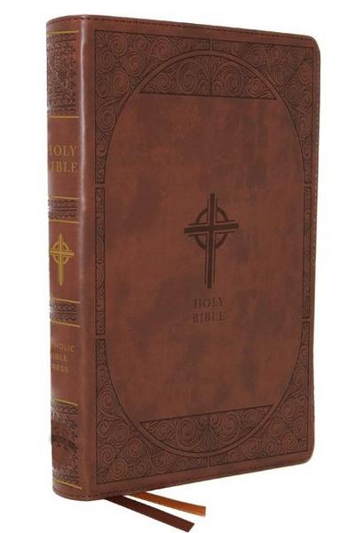 Nabre, New American Bible, Revised Edition, Catholic Bible, Large Print Edition, Leathersoft, Brown, Thumb Indexed, Comfort Print