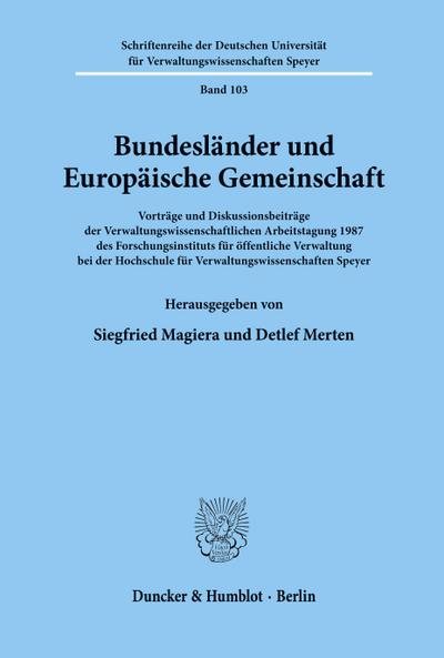 Bundesländer und Europäische Gemeinschaft.