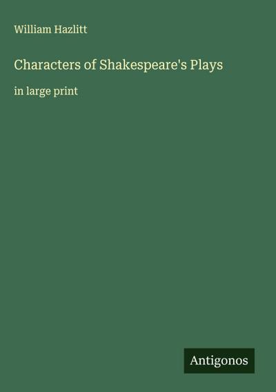 Characters of Shakespeare’s Plays