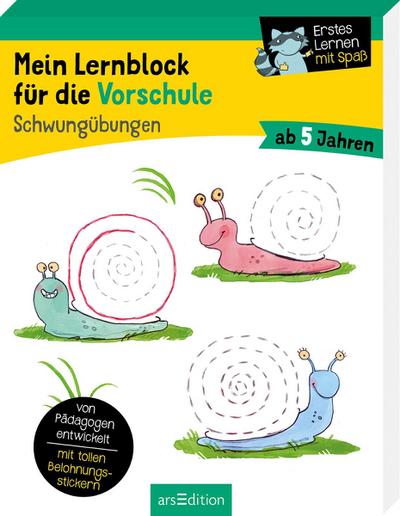 Mein Lernblock für die Vorschule – Schwungübungen: Übungen und Rätsel für Kindergarten- und Vorschulkinder. Von Pädagogen entwickelt – mit tollen Belohnungsstickern – ab 5 Jahren
