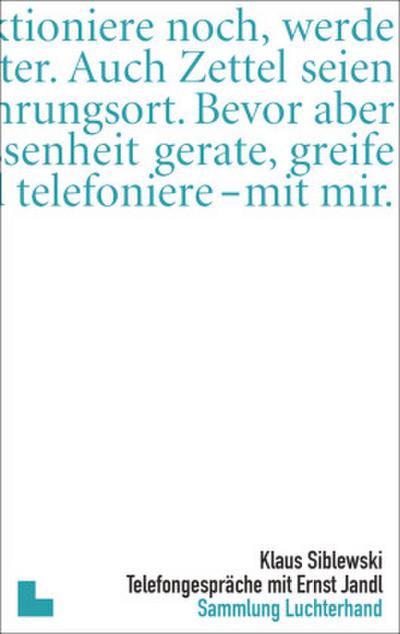 Telefongespräche mit Ernst Jandl