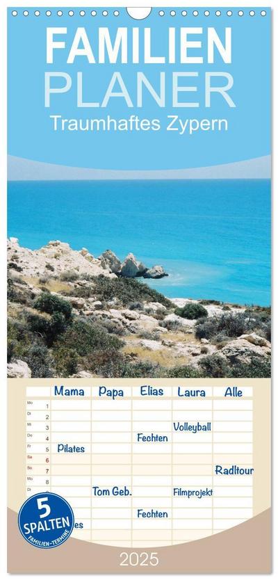 Familienplaner 2025 - Traumhaftes Zypern mit 5 Spalten (Wandkalender, 21 x 45 cm) CALVENDO