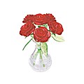 6 rote Rosen in der Vase (Puzzle)