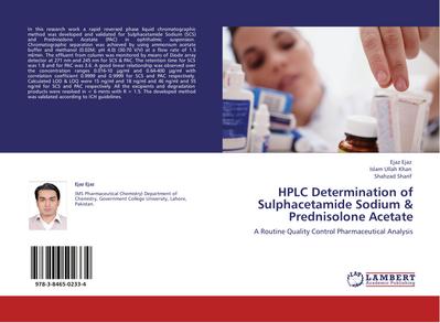 HPLC Determination of Sulphacetamide Sodium & Prednisolone Acetate