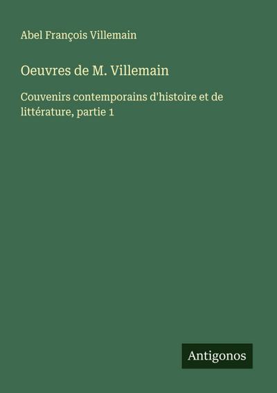 Oeuvres de M. Villemain