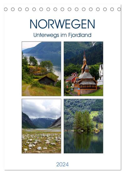Norwegen - Unterwegs im Fjordland (Tischkalender 2024 DIN A5 hoch), CALVENDO Monatskalender