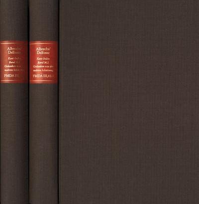 Forschungen und Materialien zur deutschen Aufklärung / Abteilung III: Indices. Kant-Index. Section 3: Index zum Corpus der vorkritischen Schriften. Band 36.1-2: Stellenindex und Konkordanz zu den ’Gedanken von der wahren Schätzung der lebendigen Kräfte’