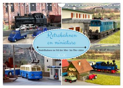 Retrobahnen en miniature (Wandkalender 2026 DIN A4 quer), CALVENDO Monatskalender