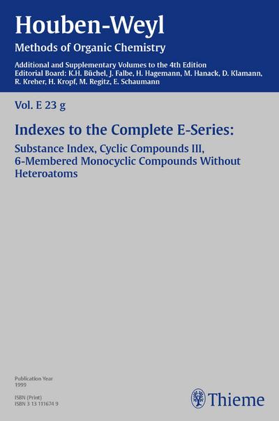 Houben-Weyl Methods of Organic Chemistry Vol. E 23g, 4th Edition Supplement